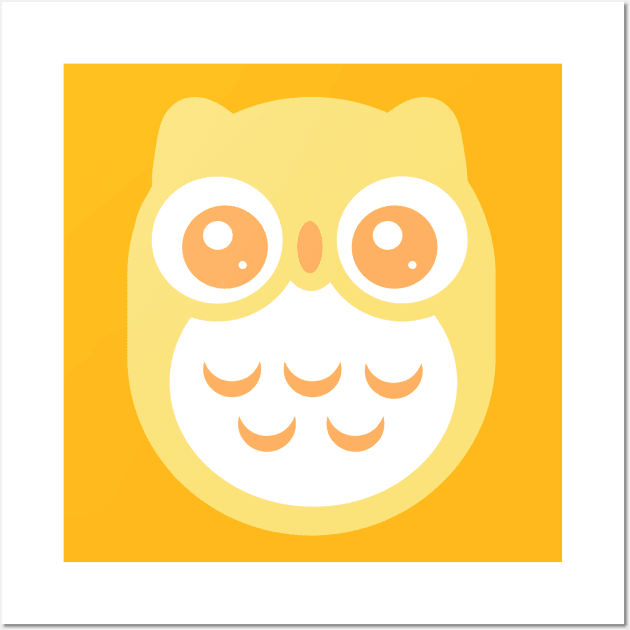 Yellow Cute baby Owl Wall Art by ClaudiaRinaldi